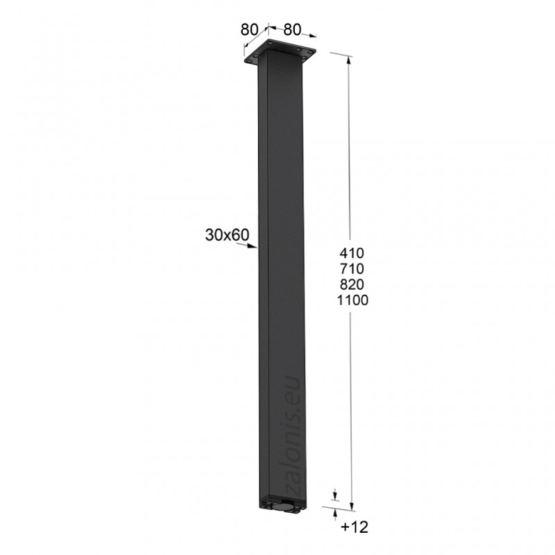 SQUARE LEG 30x60 / MAT BLACK